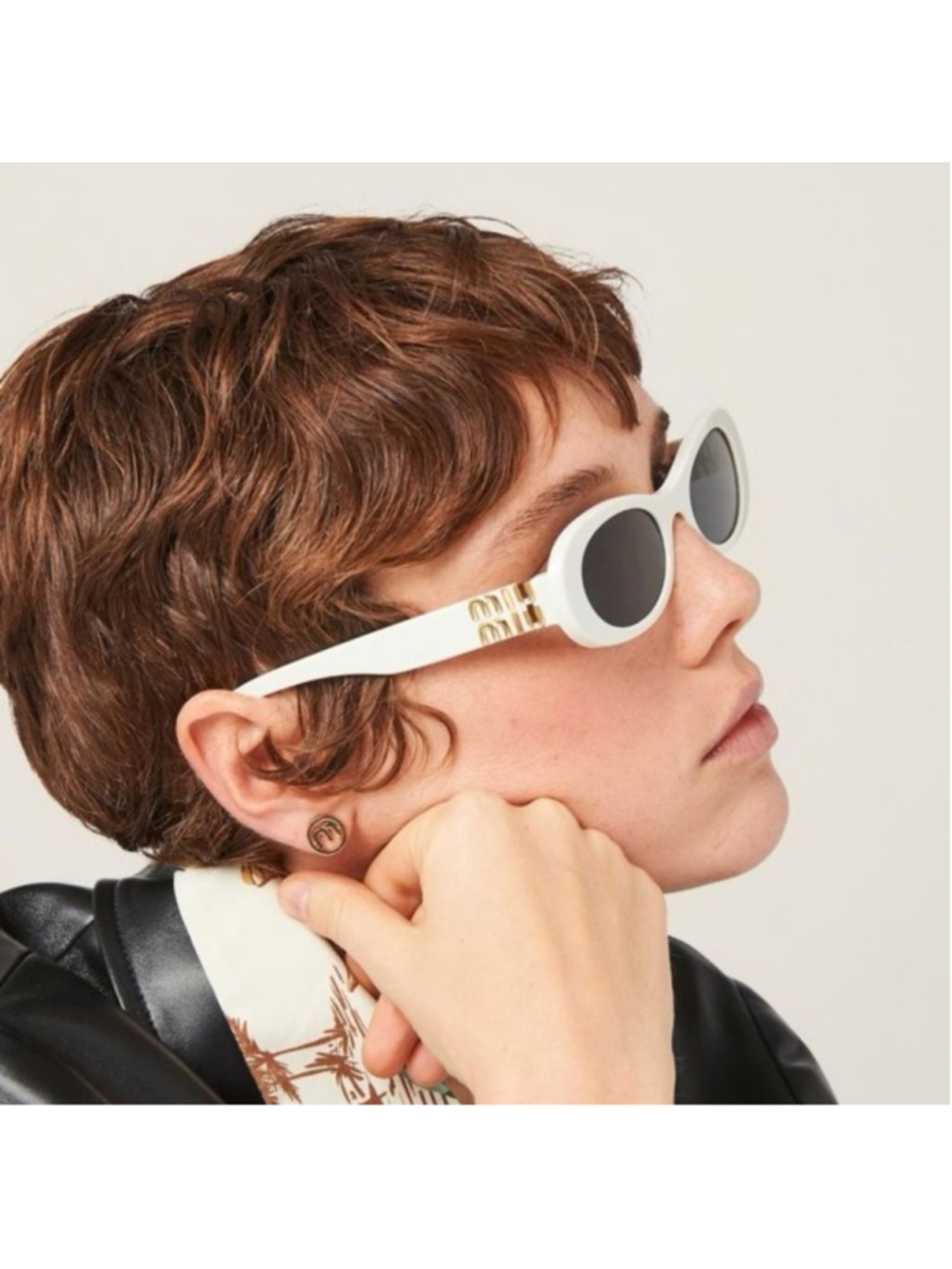 MIU MIU NEW Pink Gold Oval Sunglasses SMU11WS - Picture 2 of 10